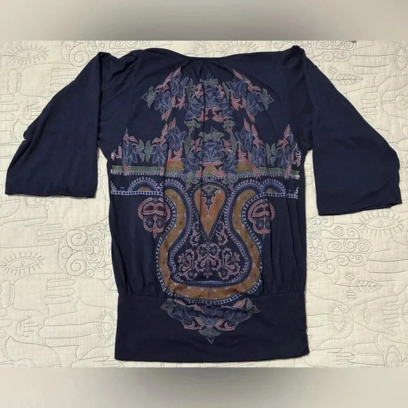 Language Los Angeles Boho Tunic with Banded Bottom Size M - Picture 4 of 6